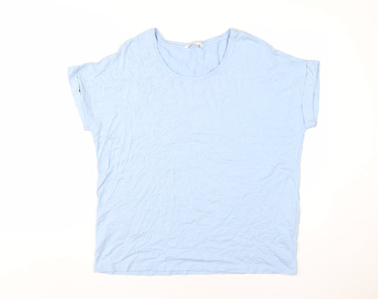 ONLY Women's Blue T-Shirt, Size L, Casual Summer Essential