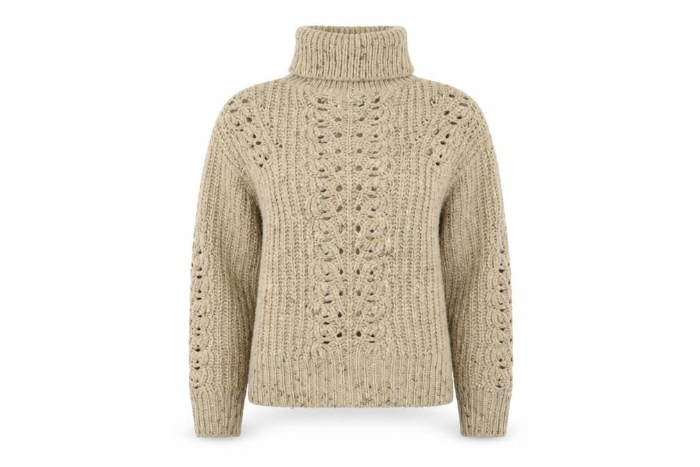 Marks & Spencer Women's Beige S Roll Neck Jumper