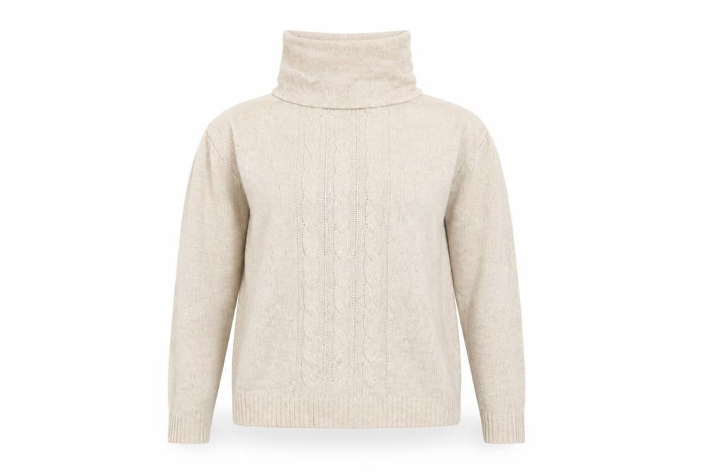H&M Women's Beige Cable-Knit Pullover Jumper, Size S