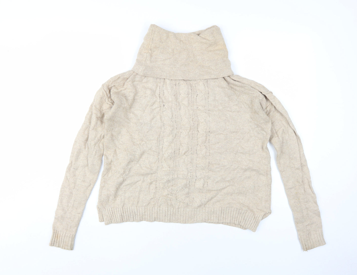 H&M Women's Beige Cable-Knit Pullover Jumper, Size S