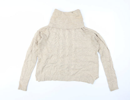 H&M Women's Beige Cable-Knit Pullover Jumper, Size S