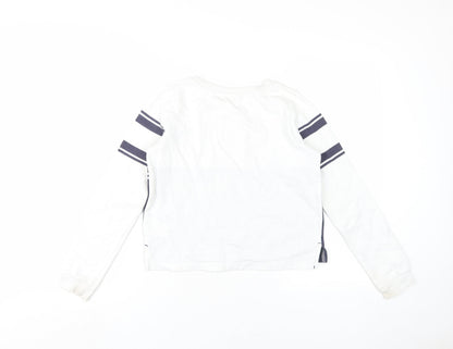 Back view of H&M girls’ white 'new york' sweatshirt 146 pullover