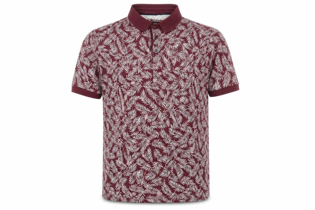 Burton Menswear Red Floral Polo, Men's L