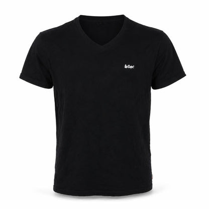 Front view of Lee Cooper Men's Black XL V-Neck T-Shirt