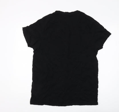 Back view of Lee Cooper Men's Black XL V-Neck T-Shirt