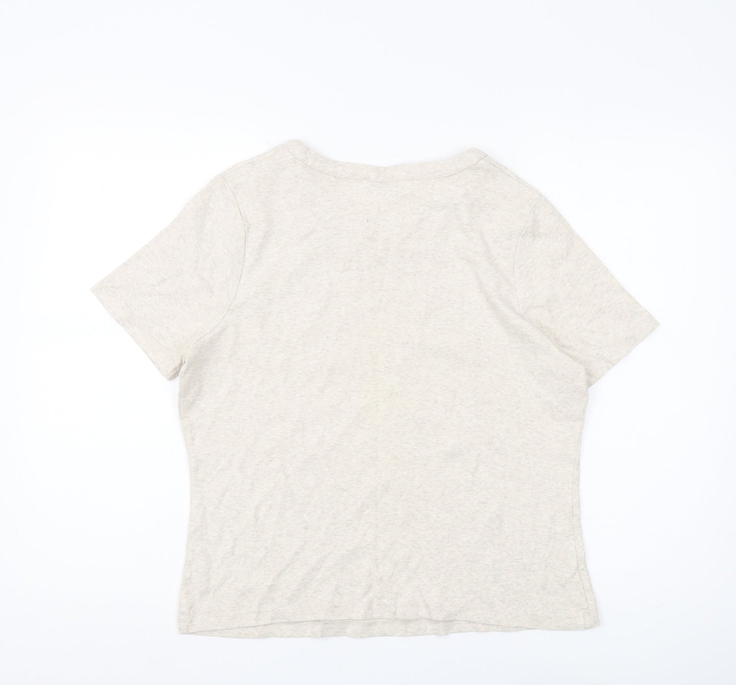 CC Women Beige Basic T-Shirt L for Casual Summer
