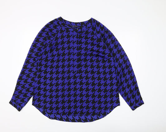 Marks and Spencer Women's Blue Geometric Blouse