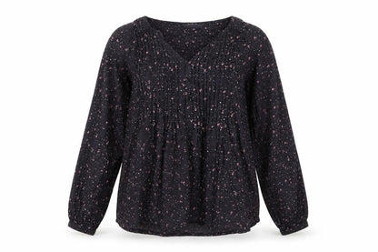 Front view of Principles Women's Black Geometric Tunic Blouse 10