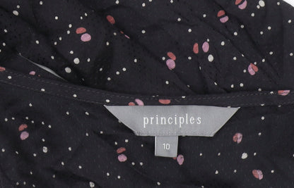 Close-up detail of Principles Women's Black Geometric Tunic Blouse 10