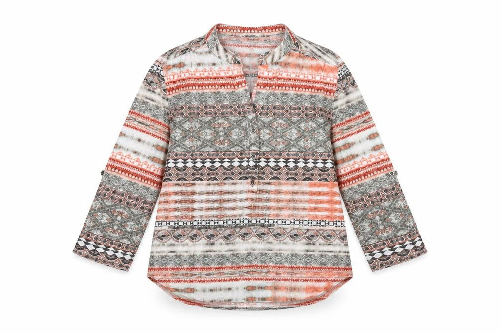 Wallis Women Multicoloured Geometric 3/4 Sleeve Blouse S