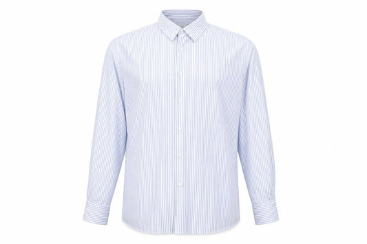 Zara Men's XL Blue Striped Slim Fit Button-Up Shirt