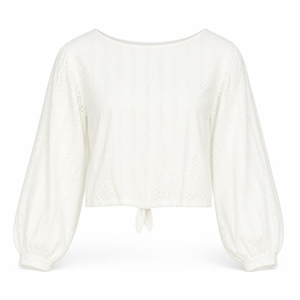 Vila Women's White Cropped Blouse - Size M, Regular Fit