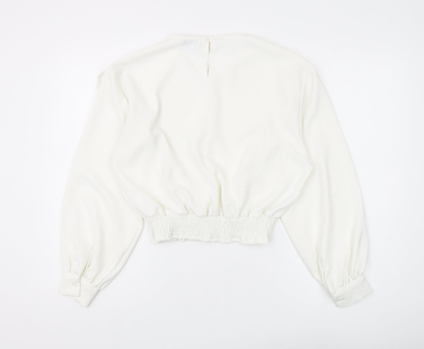 Warehouse White Ruffle Blouse for Women Size 12