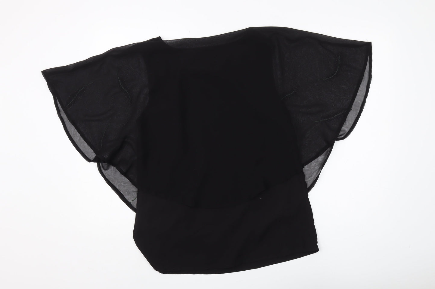 M&Co Women's Black Embroidered Blouse Size 10