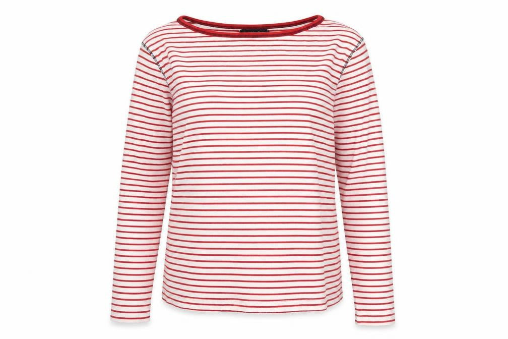 Bonmarché Women's Red Striped Long Sleeve T-Shirt