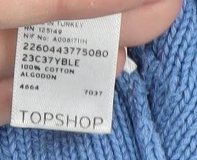 Topshop Women's Blue Cardigan Open-Knit UK 8