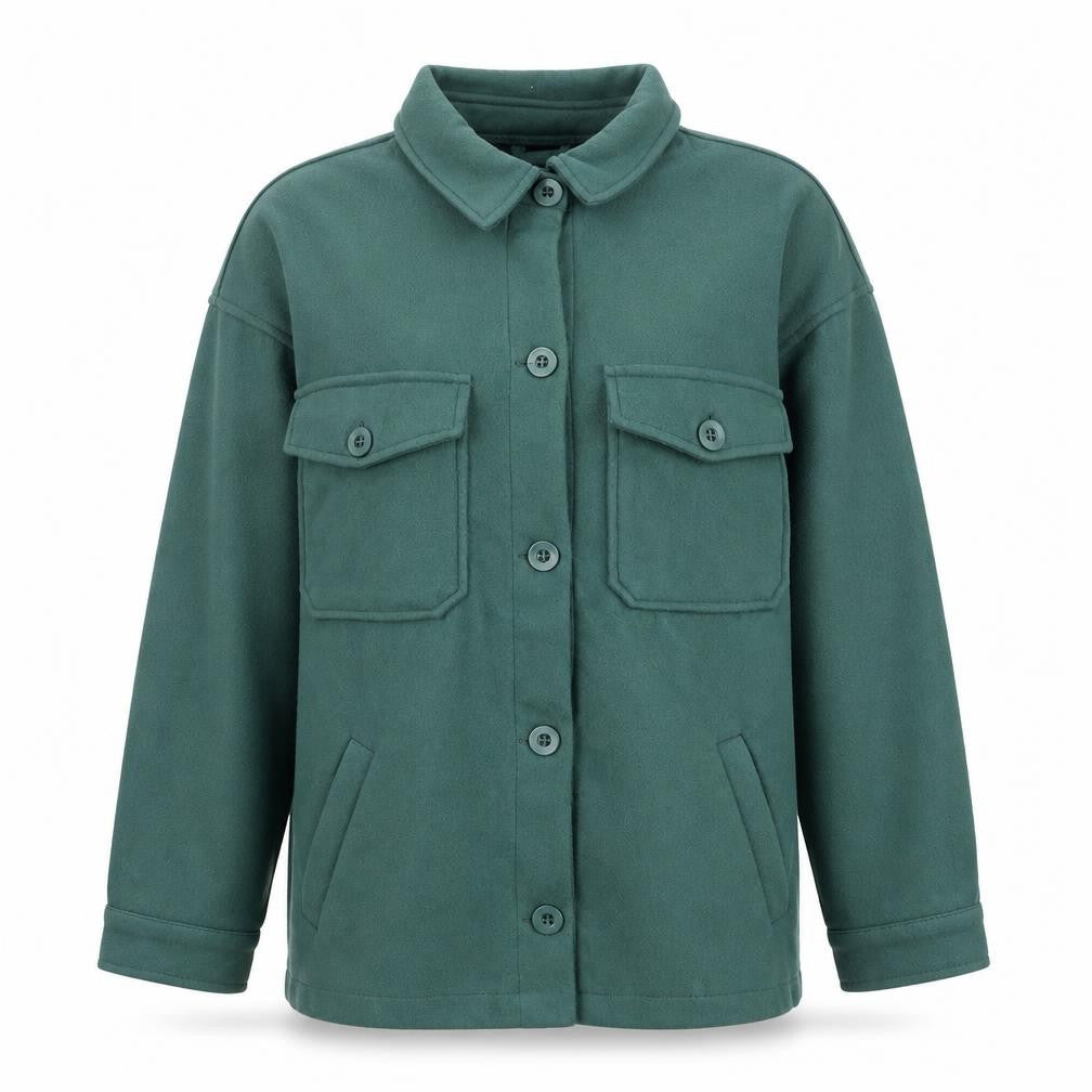 Brave Soul Women's Green Mid-Length Jacket