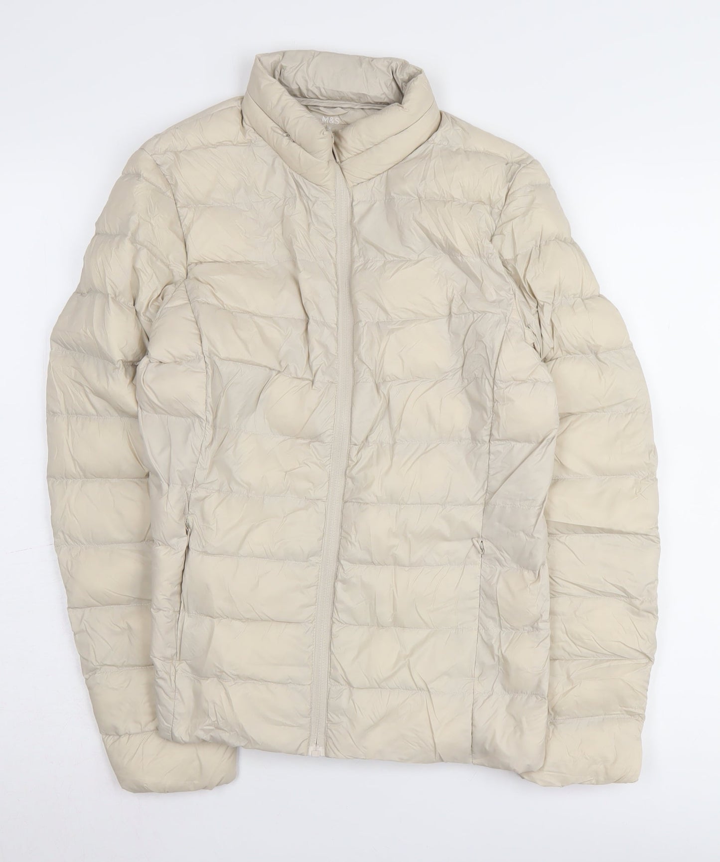 Marks and Spencer Beige Puffer Jacket, Size 8, Women's