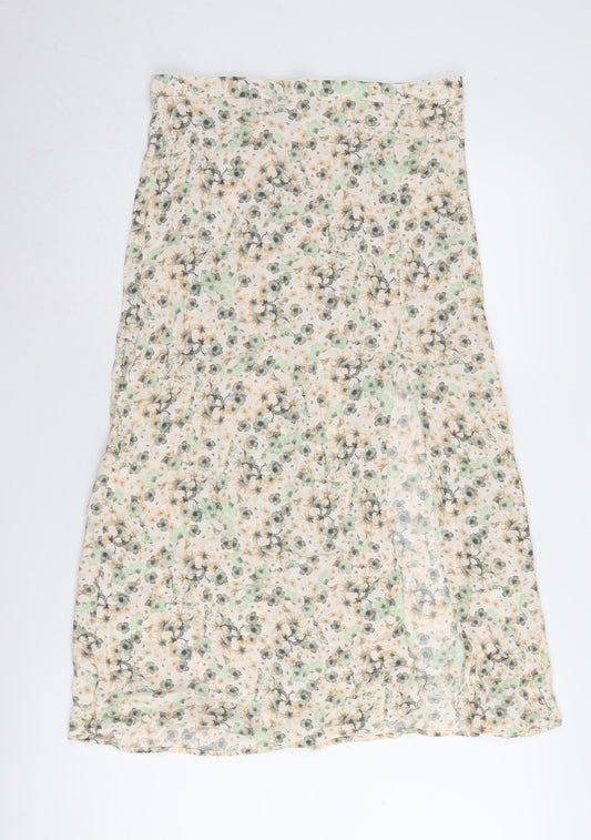 H&M Women's Floral Midi Skirt, Size 14, Viscose