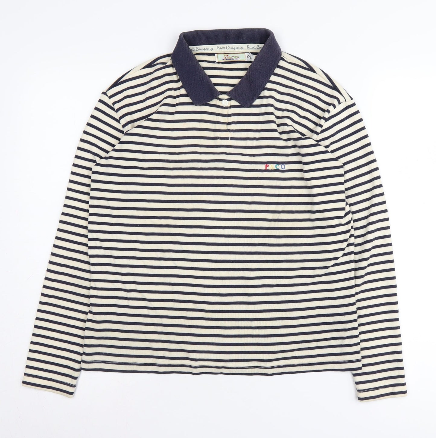 Paco Unisex Beige Striped Polo M/L