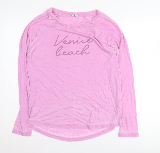 Next Women's Pink Basic Long Sleeve T-Shirt Size 10