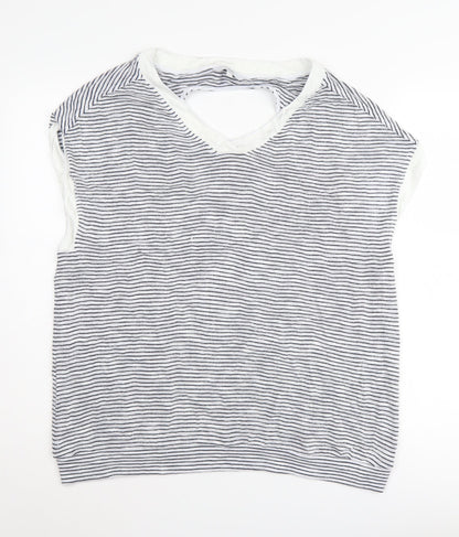 Next Women's Grey Striped Pullover Jumper Size 16