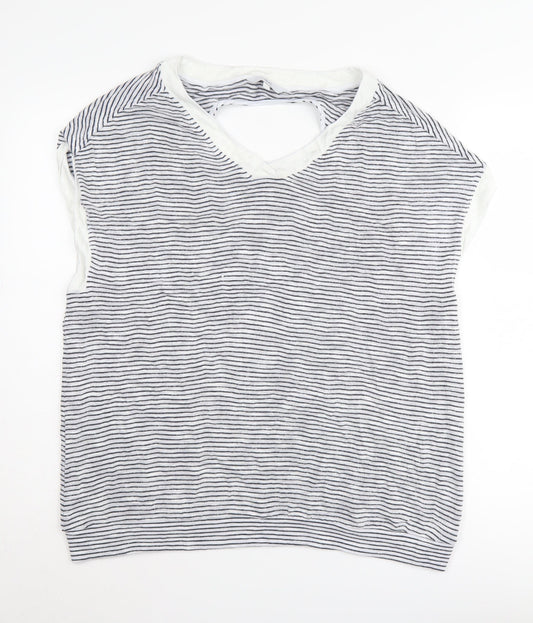 Next Women's Grey Striped Pullover Jumper Size 16