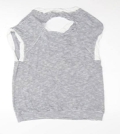 Next Women's Grey Striped Pullover Jumper Size 16