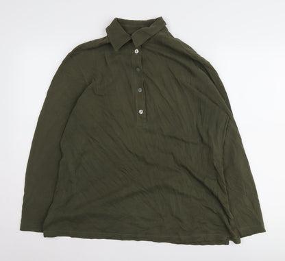 Marks & Spencer Women's Green Polo Long Sleeve Top