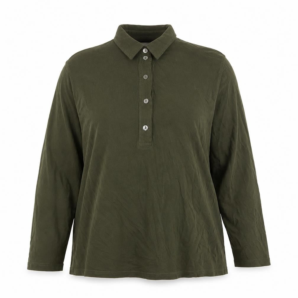 Marks & Spencer Women's Green Polo Long Sleeve Top