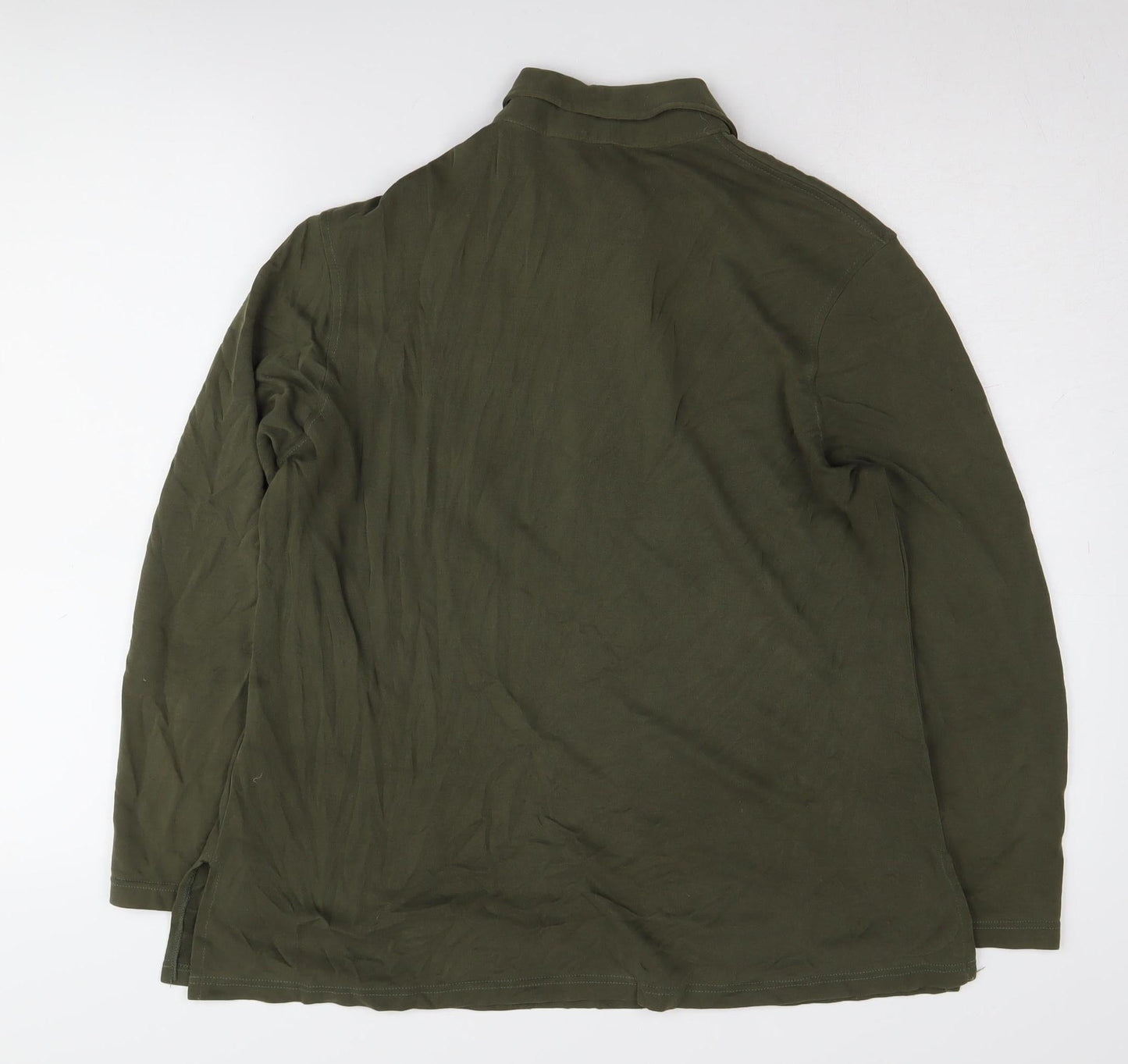 Marks and Spencer Women's Green Polo Long Sleeve Top