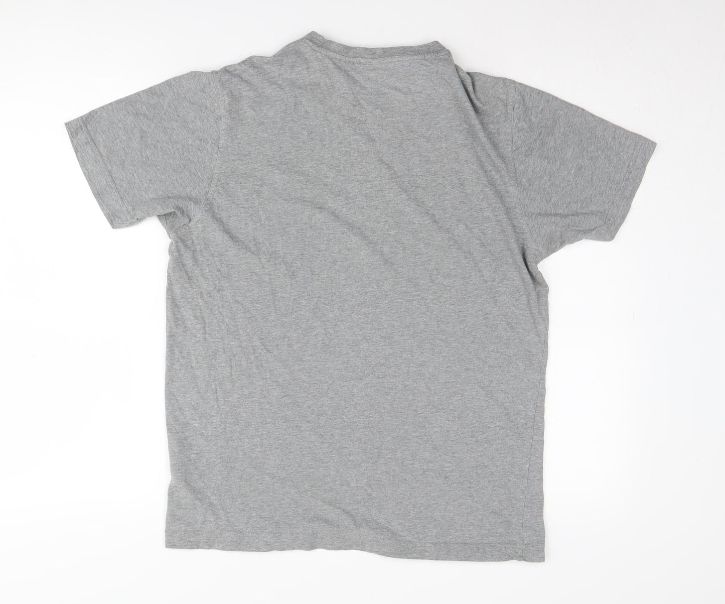 Fila Men's Grey Striped T-Shirt, Short Sleeve, Size S