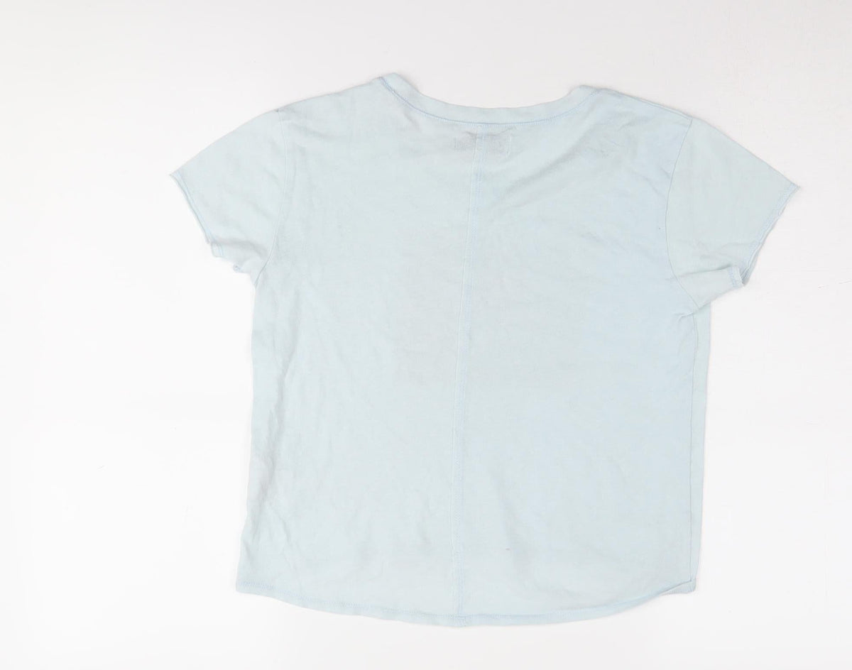 Back view of Abercrombie & Fitch girls’ blue graphic print t-shirt -, size 12, years