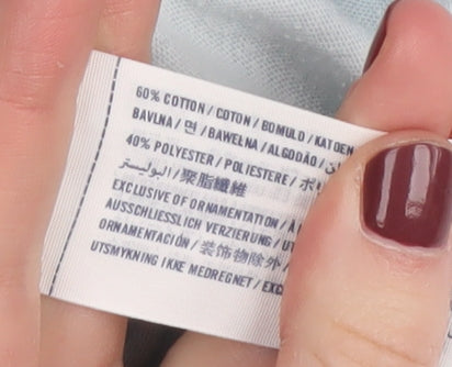 Close-up detail of Abercrombie & Fitch girls’ blue graphic print t-shirt -, size 12, years