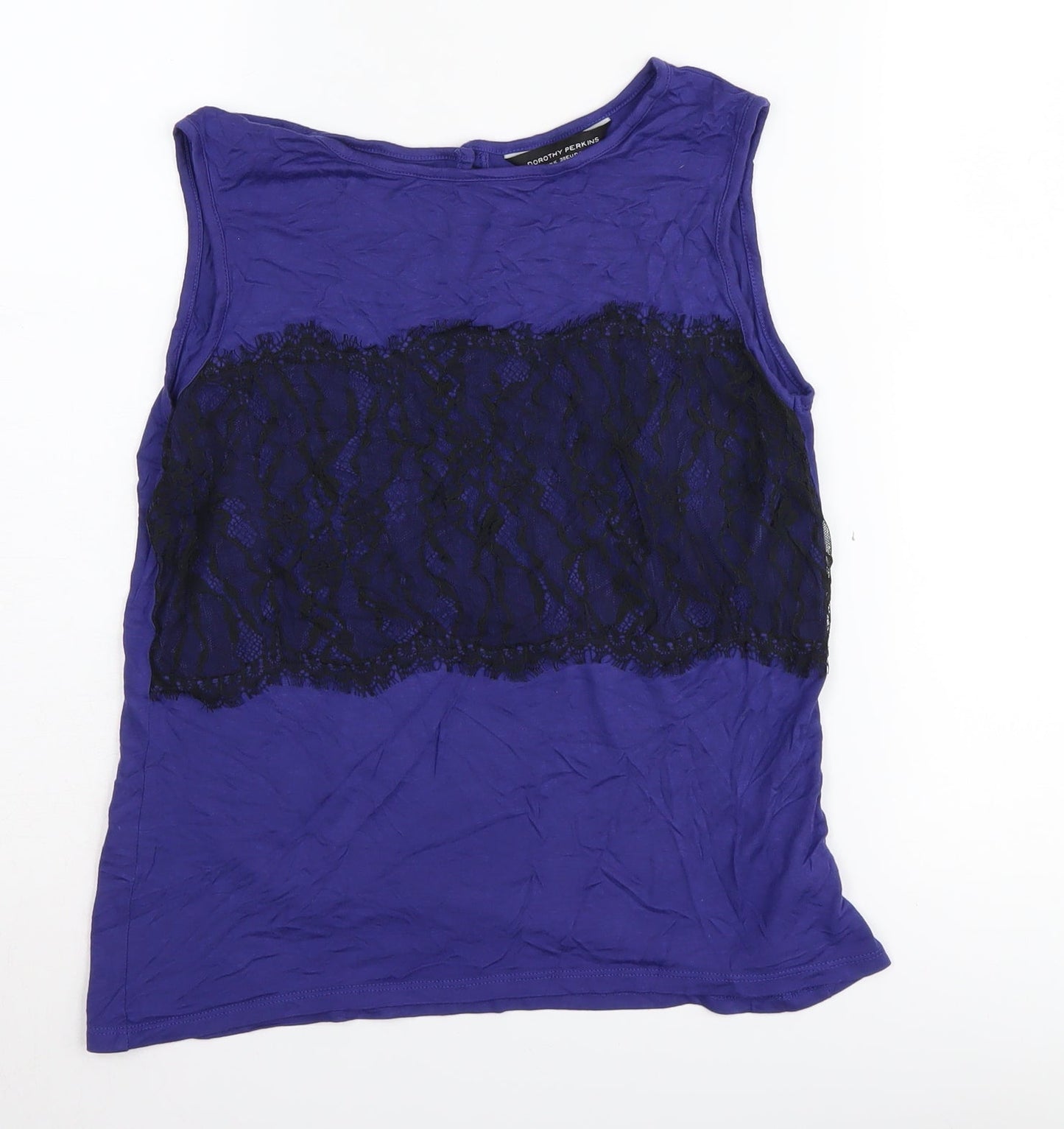 Dorothy Perkins Women's Purple Lace Tank Top Size 10 Slim