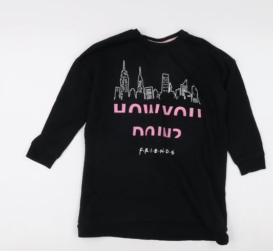 George Girls Black 'Friends' Tunic Sweatshirt 5-6 Years