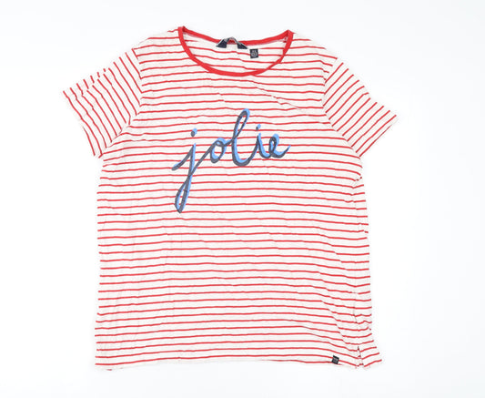 Regatta Women's Red Striped Casual T-Shirt Size 16
