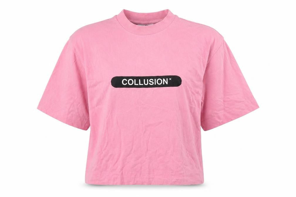 Collusion Women's Pink Crew Neck T-Shirt Size S
