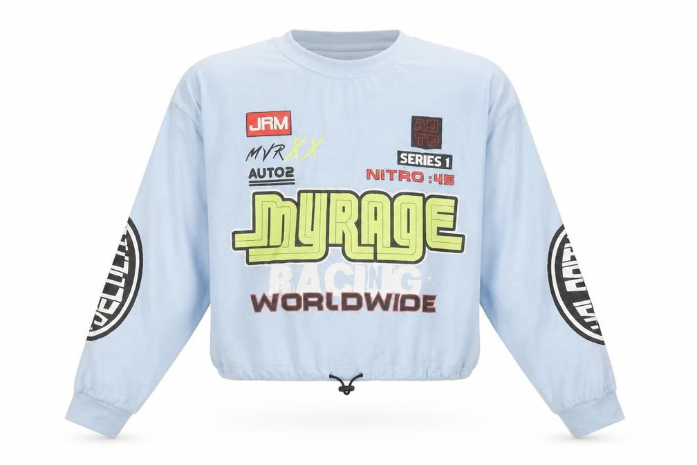 Urban Outfitters Unisex Kids Blue Racing Graphic Pullover XS