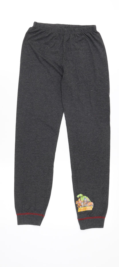 Preloved Marvel Avengers Boys Grey Pyjama Pants 9-10 Years Superhero - Front