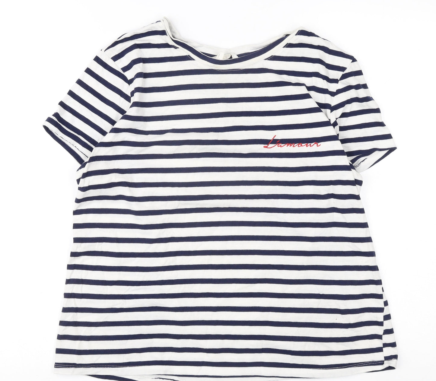 H&M Women's Striped Cotton T-Shirt Size 12