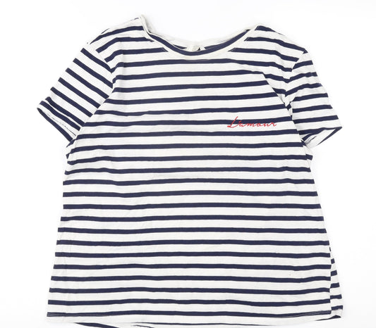 H&M Women's Striped Cotton T-Shirt Size 12
