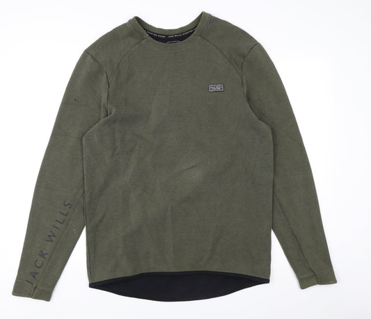 Jack Wills Men's Green Pullover Sweatshirt M