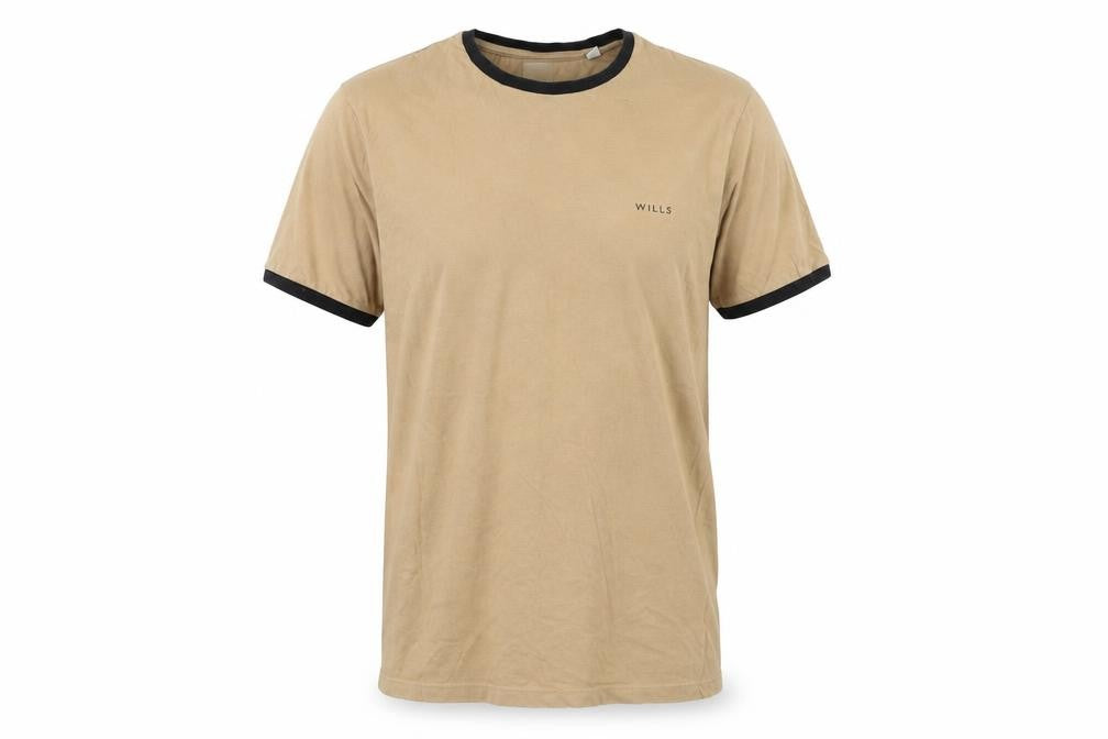 Jack Wills Men's Beige Crew Neck T-Shirt, Logo Accent Size S