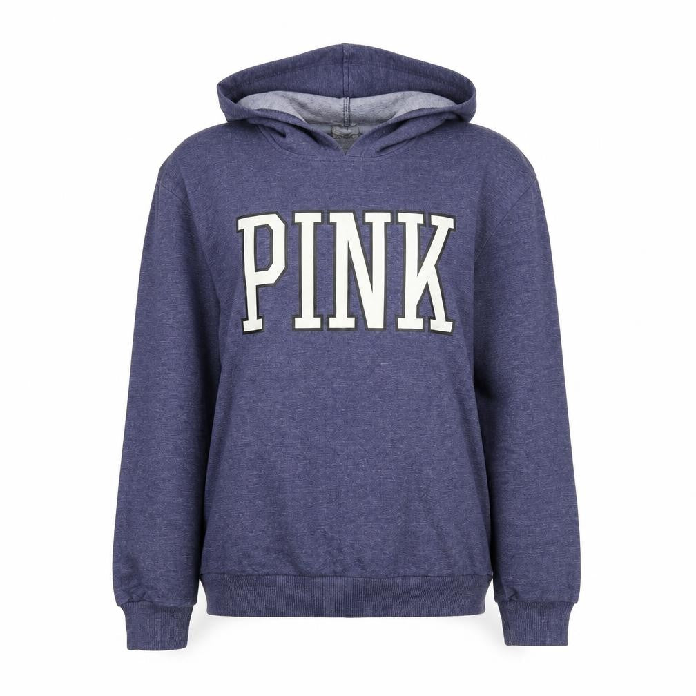 PINK Women's Blue Pullover Hoodie, Medium, Hooded Sweatshirt