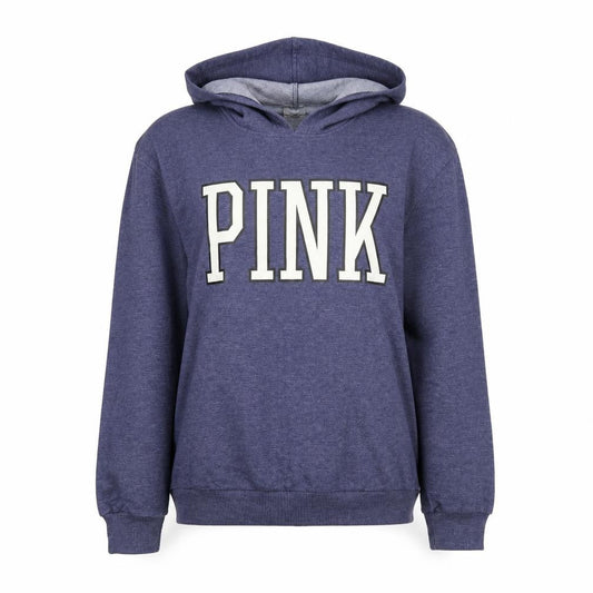 PINK Women's Blue Pullover Hoodie, Medium, Hooded Sweatshirt