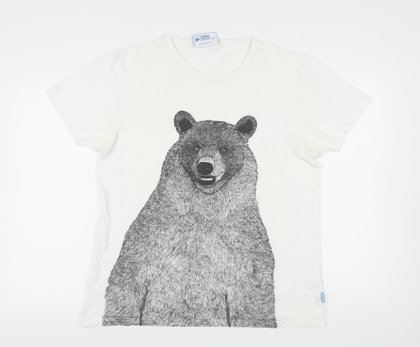 Supremebeng White XL Men's Graphic Bear T-Shirt