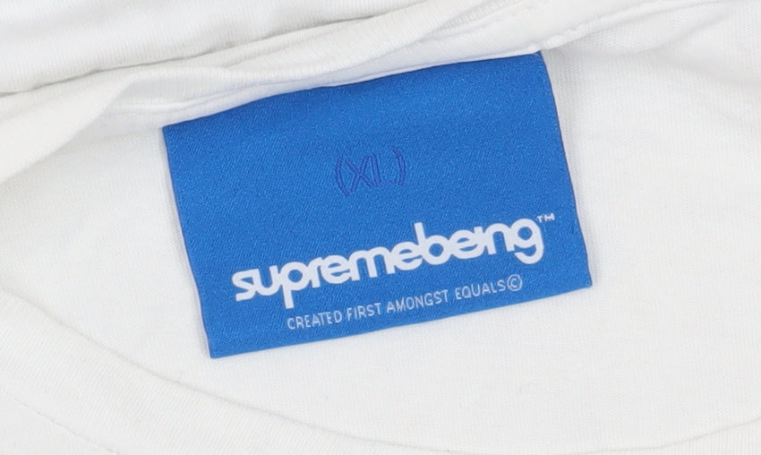 Supremebeng White XL Men's Graphic Bear T-Shirt
