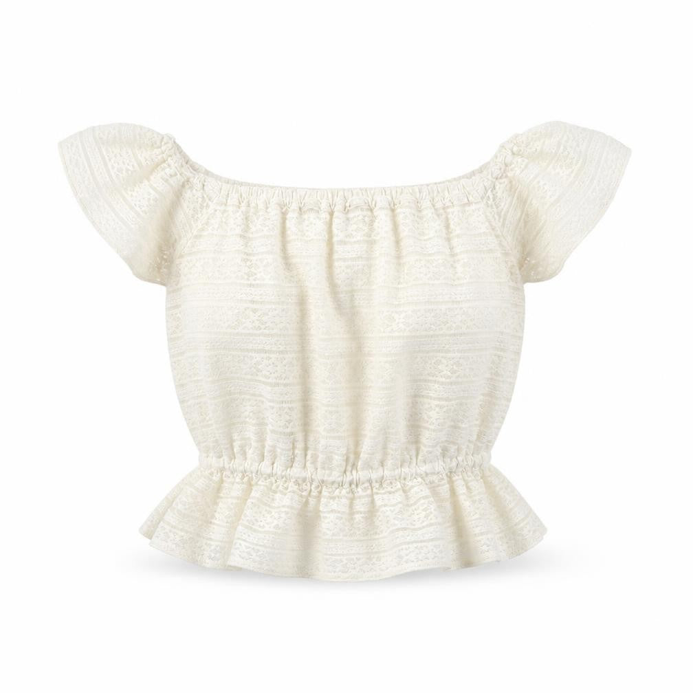 Miss Selfridge Women's Ivory Peasant Blouse Size 10