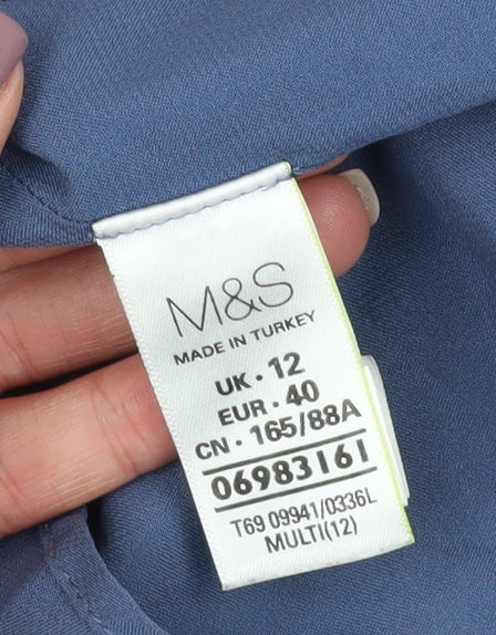 Marks and Spencer Women’s Blue Floral Shirt Dress 12